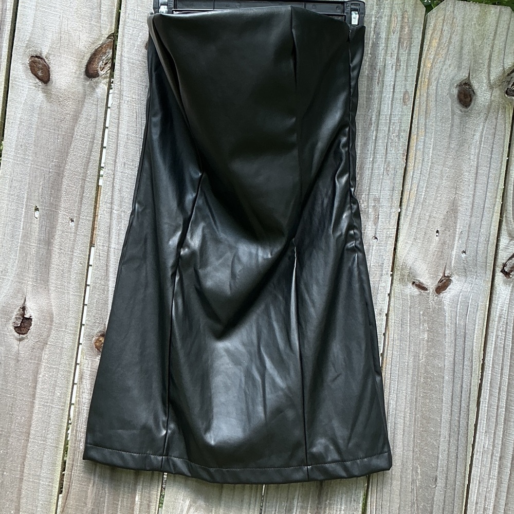Black Faux Leather Skirt